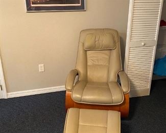 beige stress less style chairs with ottomans