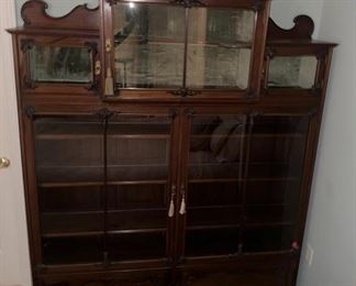 Large Vintage Wooden Display Cabinet