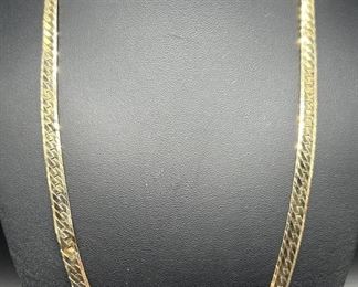 14kt Gold Herringbone Link Chain Necklace

