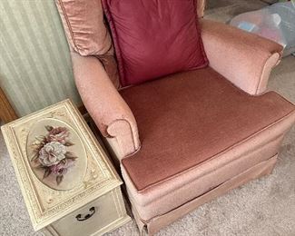 Accent Chair, Decorative Trunk