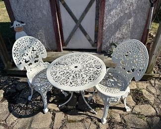 Outdoor Metal Table & 2 Chairs