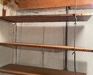 MCM hanging wood shelves