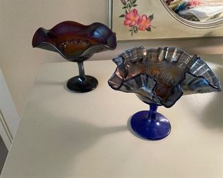 Carnival glass dishes