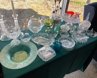 Depression glass, cut glass and crystal