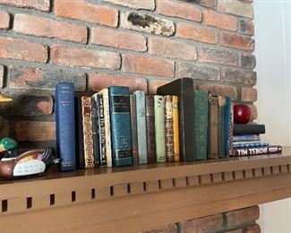 Books: vintage and current; decoys and wood apple