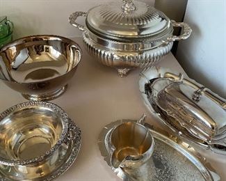 silver-plated service pieces