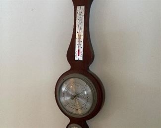 Wall-hung barometer and thermometer