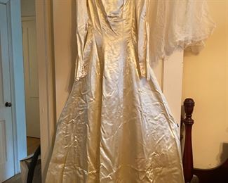 1940’s wedding dress and cap with veil