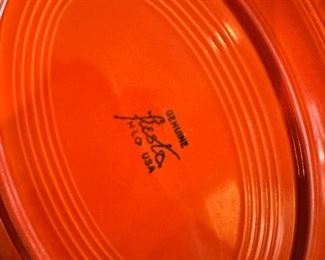 Fiesta Ware (orange) and Franciscan (blue) Platters