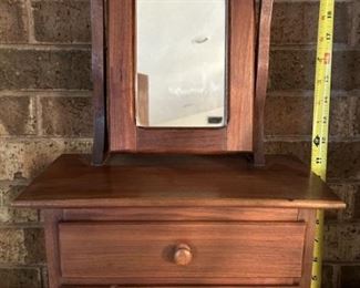 Vintage Dresser Top Vanity Mirror w/ Drawers