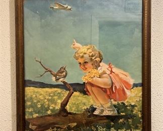 Vintage Northwest Airlines Travel Poster, Framed