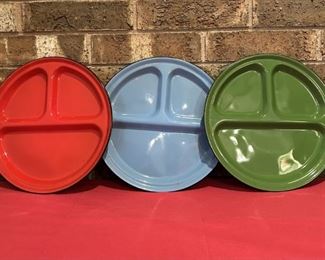 (3) Set of Vintage Enameled Divided 4-Section