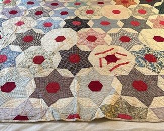 Vintage Hand Crafted Star Pattern Quilt