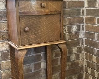 Vintage Stand with Mirror, Cabinet, & Drawer