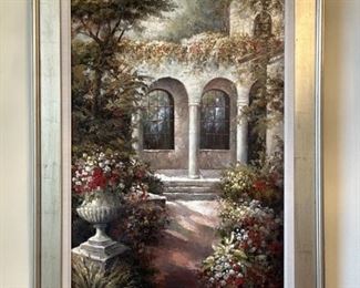 Signed on Canvas: Mediterranean Villa Garden Path