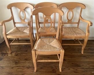(4) Napoleon Dining Chairs Made out of Pine, Italy