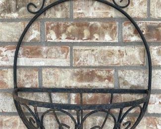 Outdoor Wrought Iron Wall Hanging Planter Basket
