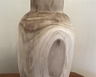 Contemporary Wooden Vase is 18in T