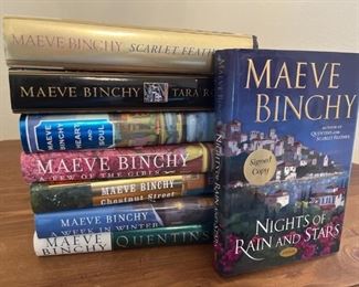 8- Hard Cover Books by Maeve Binchy, One is Signed