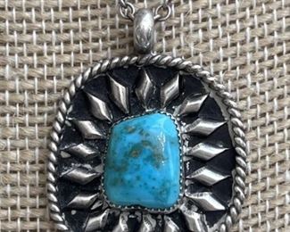 Sterling Silver & Turquoise Southwest Necklace 