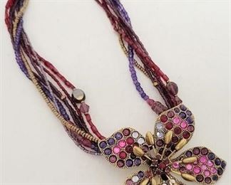 4c - Chicos rhinestone flower necklace
