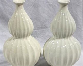 5 - Pair 14.5" tall gourd vases
