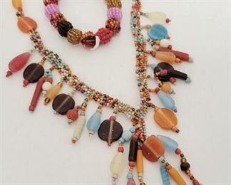 5c - Indonesia beaded necklace & bracelet
