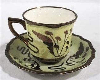 19 - Abingdon cup & saucer set 3 x 4.5
