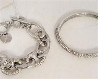 29c - 2 Silvertone bracelets
