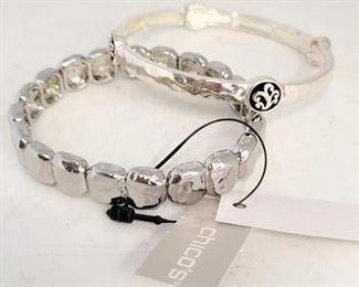 31c - 2 Silvertone bracelets
