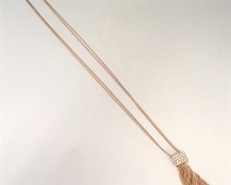 36c - Chicos rhinestone tassel necklace
