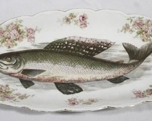 41 - Royal Wettin Austria porcelain fish platter 21.5 x 9.5