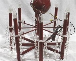 67 - 8 Lite hanging fixture w/ prisms 20 x 20
