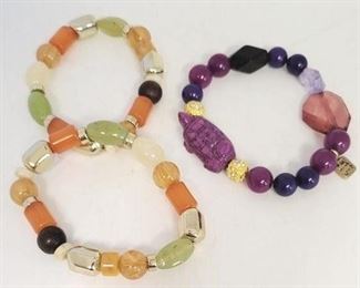 72c - 3 Multi colored bracelets
