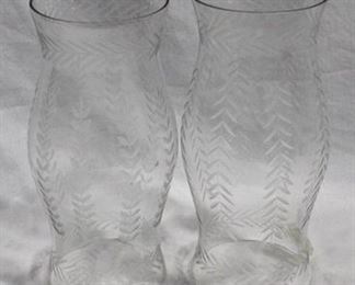 84 - Wheel cut pair of crystal 11.5" hurricanes
