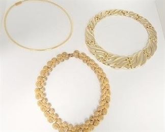 83c - 3 Gold tone chokers
