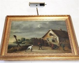 123 - Oil on board in frame with light 24 x 31
