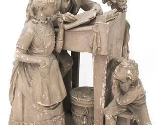 136 - "The Favored Scholar" plaster figure 15 x 22 x 12

