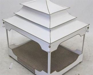 149 - Unusual metal pagoda style dog bed 31 x 29.5 x 22.75
