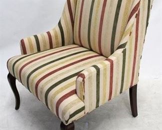 160 - Vintage Queen Anne upholstered chair 43.5 x 32 x 29
