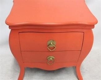162 - Painted bombe 2 drawer stand 24 x 24 x 17
