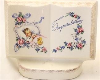 165a - Royal Windsor Books of Remembrance planter Congratulations on new baby 5 x 6 1/2 x 4 1/2
