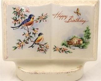 165c - Royal Windsor Books of Remembrance planter Happy Birthday 5 x 6 1/2 x 4 1/2
