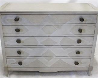 183 - Polidor two tone 5 drawer chest 40 x 51 x 21
