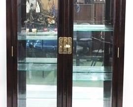 191 - Asian design curio cabinet 78 x 36 x 14.25
