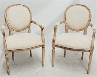 206 - Matching pair cameo back arm chairs 38 x 23.5 x 20
