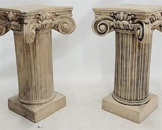 209 - Pair column style plant stands 29 x 16 x 16
