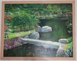 231 - Framed canvas art - signed 26.5 x 32.5
