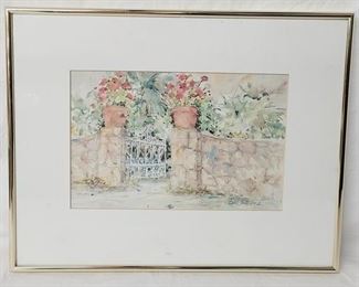 238 - Framed watercolor under glass, signed 14.5 x 18.5
