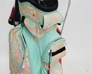 248 - Left hand golf clubs in bag
